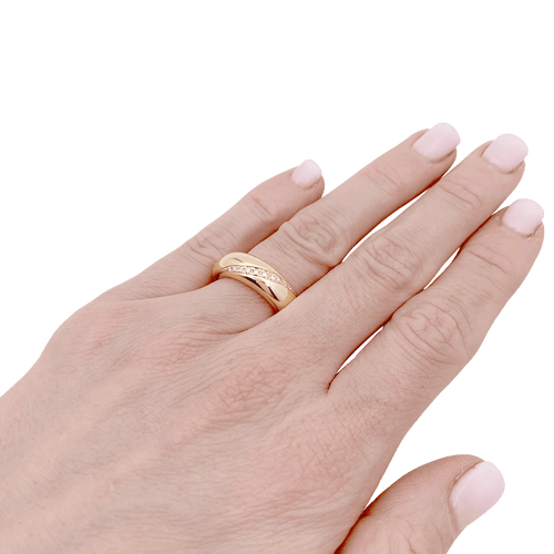 Bague 49 Bague Chaumet "Anneau" or jaune, diamants. 58 Facettes 34419