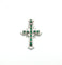 Pendentif Pendentif croix en or blanc avec émeraudes 58 Facettes 50400