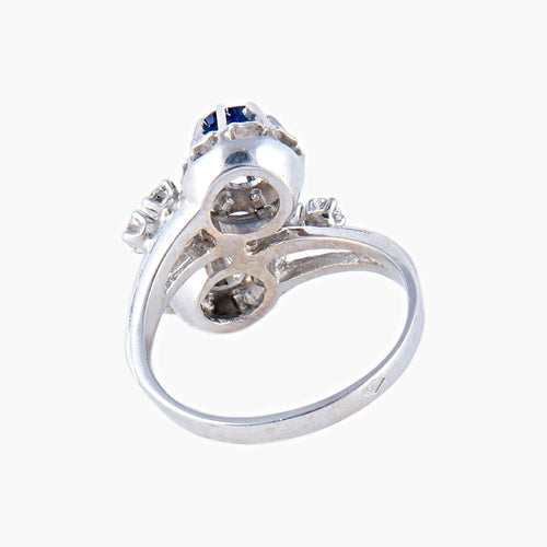 Bague 51 Bague Toi & Moi Saphirs Diamants 58 Facettes AB16