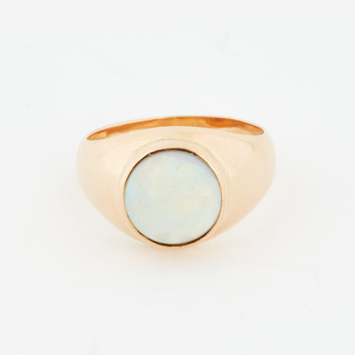 Bague 59 Bague Or Jaune - Opale Ronde 58 Facettes RÉF 9004/19