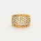 Bague 57.5 Bague pavage diamants année 70-80 en or jaune 18K 58 Facettes