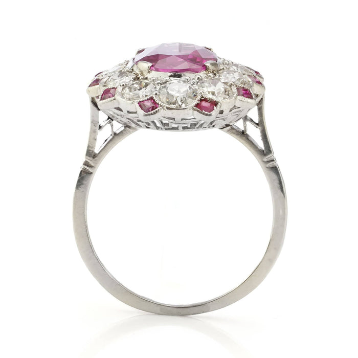 Bague 55.5 Bague ancienne edouardienne No Heat 2.25 carats rubis de Birmanie et diamants 58 Facettes JD-00k11