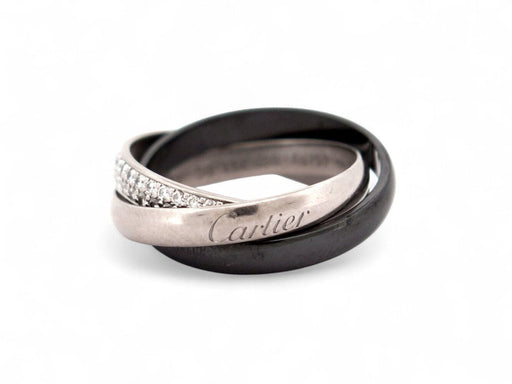 Bague 50 bague CARTIER trinity ceramique diamants pm crb4235400 t50 or blanc 58 Facettes 269669