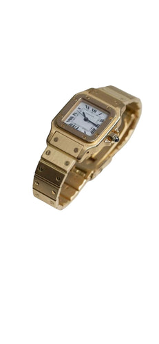 Montre Montre femme Cartier Santos galbée en or 58 Facettes