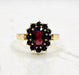 Bague 52 Bague Marguerite grenats or jaune 58 Facettes 561