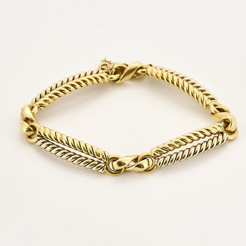 Bracelet Bracelet en or blanc et jaune 58 Facettes CHA5703