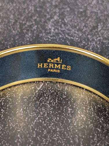 Hermès - Jonc Email et Plaqué Or 58 Facettes