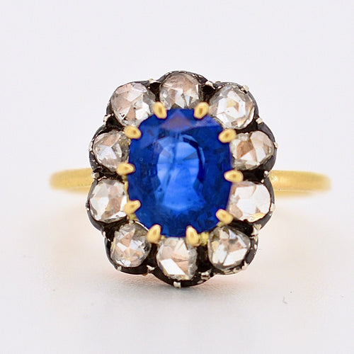 Bague 54 Bague Or, Saphir 2,5 Cts et Diamants - Belle Époque 58 Facettes 501