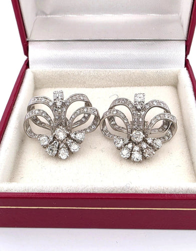 Boucles d'oreilles Boucles d'oreilles en platine avec diamants 58 Facettes