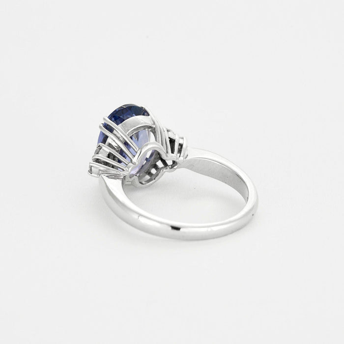 Bague 56 Bague or blanc tanzanite diamants 58 Facettes