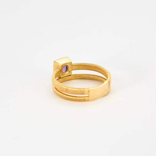 Bague 53 BAGUE DOUBLE JONC AMETHYSTE 58 Facettes M9034