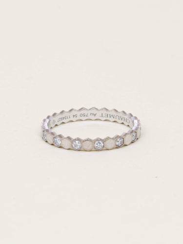 Bague 54 CHAUMET Alliance or blanc diamants Bee my Love 58 Facettes 1208.2