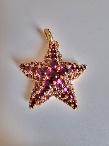 Pendentif POMELLATO - Pendentif Étoile de Mer Or Jaune Améthystes et Rhodélites 58 Facettes