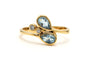 Bague 56 Bague contemporaine en or jaune sertie de topazes et de diamants 58 Facettes 22938