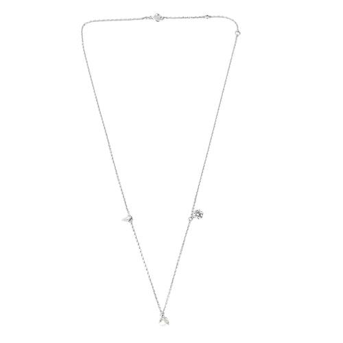 Collier COLLIER OR BLANC 3 DIAMANTS 0,60ct 58 Facettes M8927