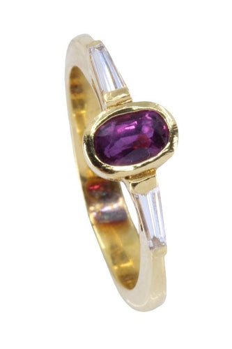 Bague 53 BAGUE MODERNE DIAMANTS ET RUBIS 58 Facettes 086081