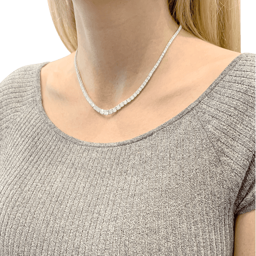 Collier Collier rivière or blanc et diamants. 58 Facettes 34485