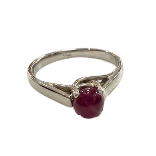 Bague 52.5 Bague d'époque contemporaine en or blanc avec rubis 58 Facettes Q332B