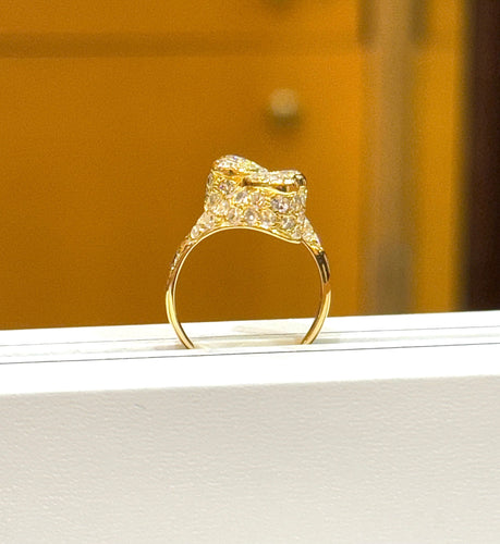 Dubbele hart ring Toi & Moi van geelgoud en diamanten 