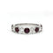 Bague 53 Demi Alliance - Or blanc, Diamants & Rubis 58 Facettes 250035SP
