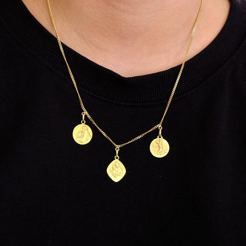 Collier Collier Or Jaune 3 Médailles 58 Facettes