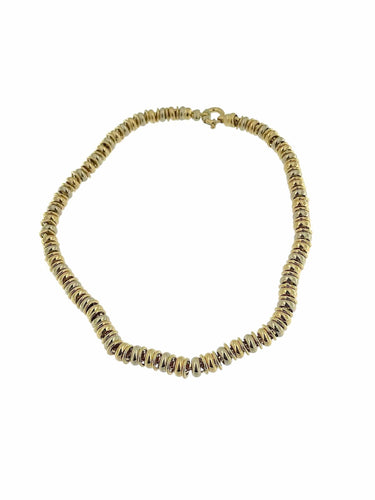 Collier Collier tubulaire Urbino or jaune et or blanc 58 Facettes