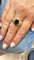 Bague 59 Bague en or jaune saphir ovale et diamants 58 Facettes