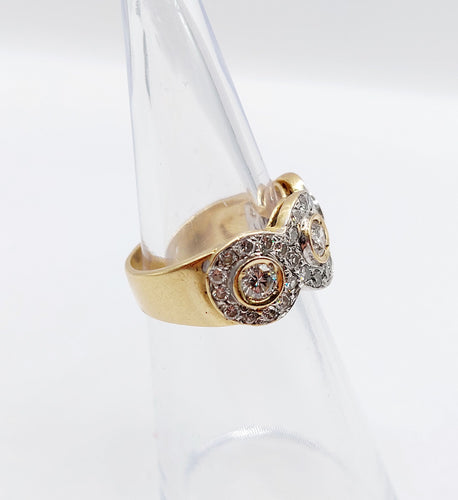 Bague 48 Bague trilobée vintage or jaune et diamants 58 Facettes A05793