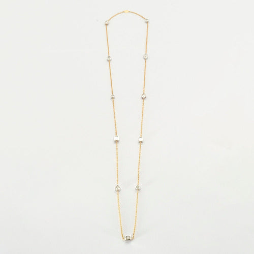 Collier Collier or jaune chaîne alternée de diamants 58 Facettes 3670