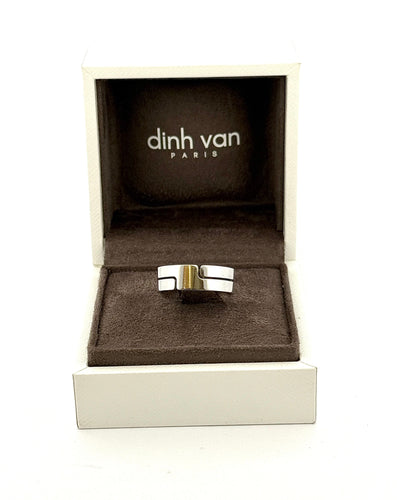 Bague 61 Alliance Dinh Van Seventies en or gris 18 carats 58 Facettes