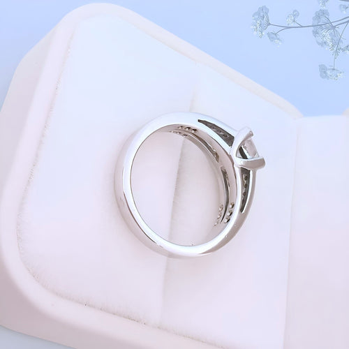 Bague 53.5 Bague de fiançailles Diamants 1,16 carat Or gris 58 Facettes AA 1744