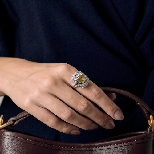 Bague 54 Bague en Or blanc et diamants 58 Facettes LJ-100