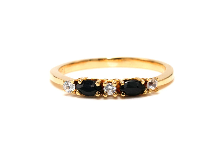 Bague 53 Bague contemporaine or jaune, saphirs et diamants 58 Facettes 22735