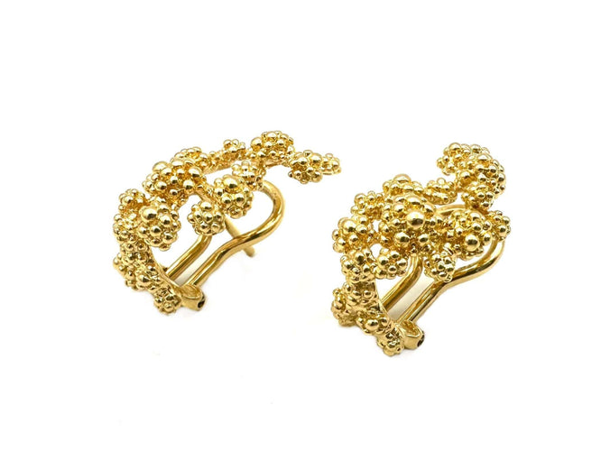 Boucles d'oreilles GILBERT ALBERT. Boucles d'oreilles or jaune 18K 58 Facettes