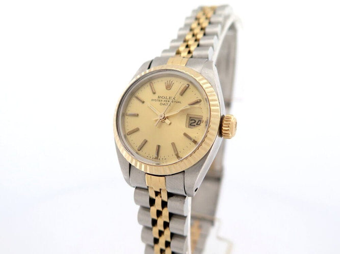 Montre vintage montre ROLEX lady date jubile 6917 26 mm en or & acier automatique 58 Facettes 268181