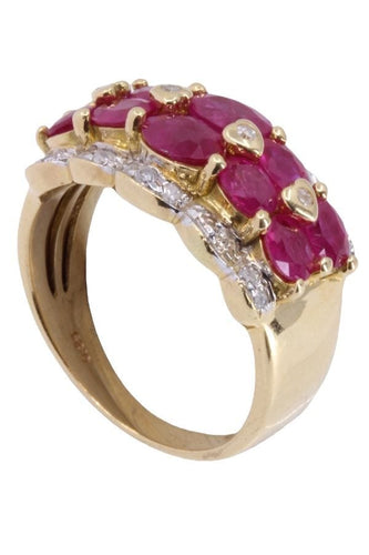 Bague 54 BAGUE MODERNE RUBIS ET DIAMANTS 58 Facettes 085381