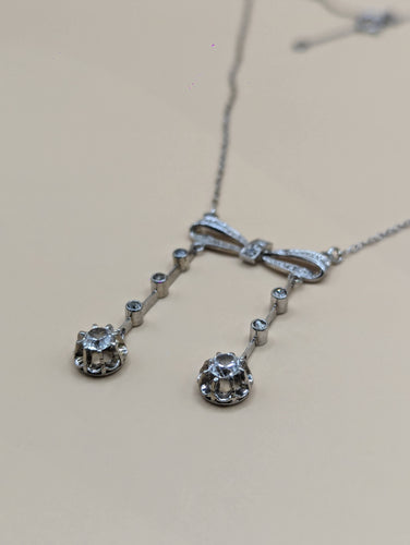 Collier Collier négligé 1920 or blanc 18k et diamants 58 Facettes