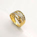 Bague 59 Bague en or jaune, saphirs, diamants 58 Facettes