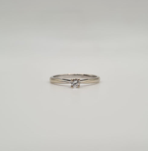 Bague 50 Solitaire or blanc serti d'un diamant 58 Facettes