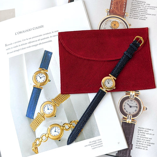 Montre Cartier Colisée 18k Gold also called Rivoli 8109 Circa 1985 Round 58 Facettes