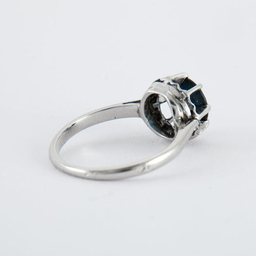 Bague 51 Bague Saphir Or Blanc Platine 58 Facettes