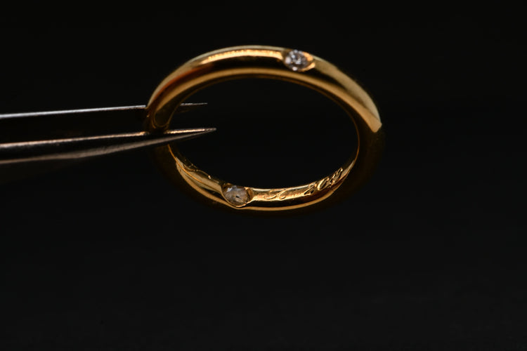 Bague 47 Solitaire rond en or serti d'un diamant taille brillant 58 Facettes