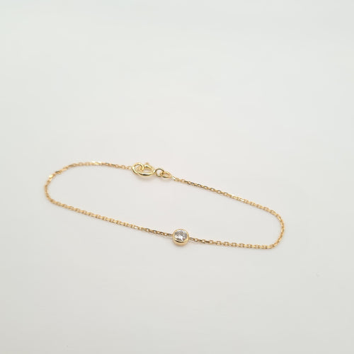 Bracelet Bracelet or jaune serti d'un diamant 58 Facettes