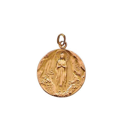 Pendentif Médaille Vierge Marie Or Rose 58 Facettes