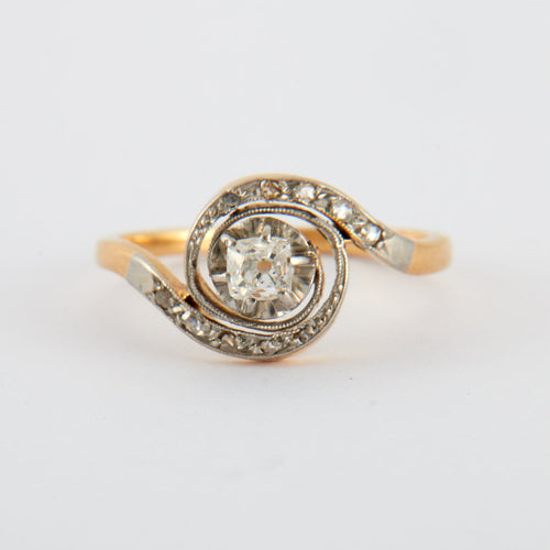 Tourbillon Ring 2 golds Diamonds