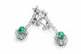 Boucles d'oreilles Longues boucles d'oreilles en or blanc ornées d'émeraudes et de diamants 58 Facettes 50274