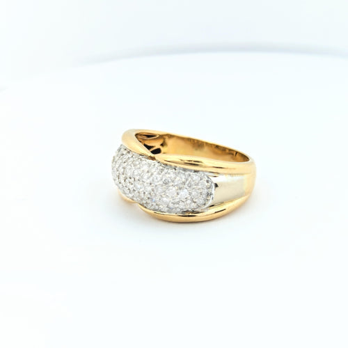 Bague 55 Bague en or jaune et pavage diamants 58 Facettes 29872