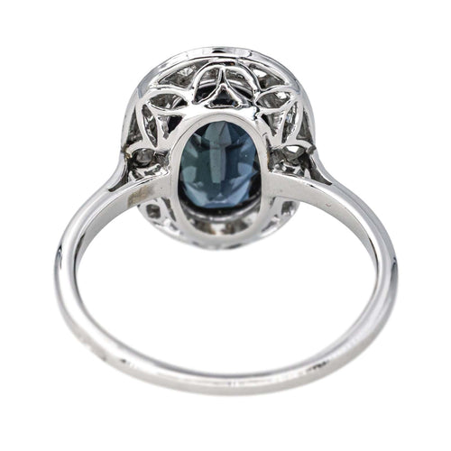 Bague 53 Bague Pompadour  Or blanc, Platine Saphir, Diamant 58 Facettes 4555742RV