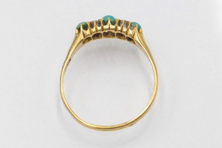 Bague 58 Bague ancienne ornée de turquoises et de diamants, 1903. 58 Facettes 11234