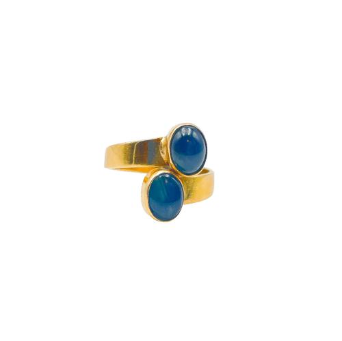 Bague 56 Bague Toi et Moi Or jaune Saphirs Etoilés 58 Facettes